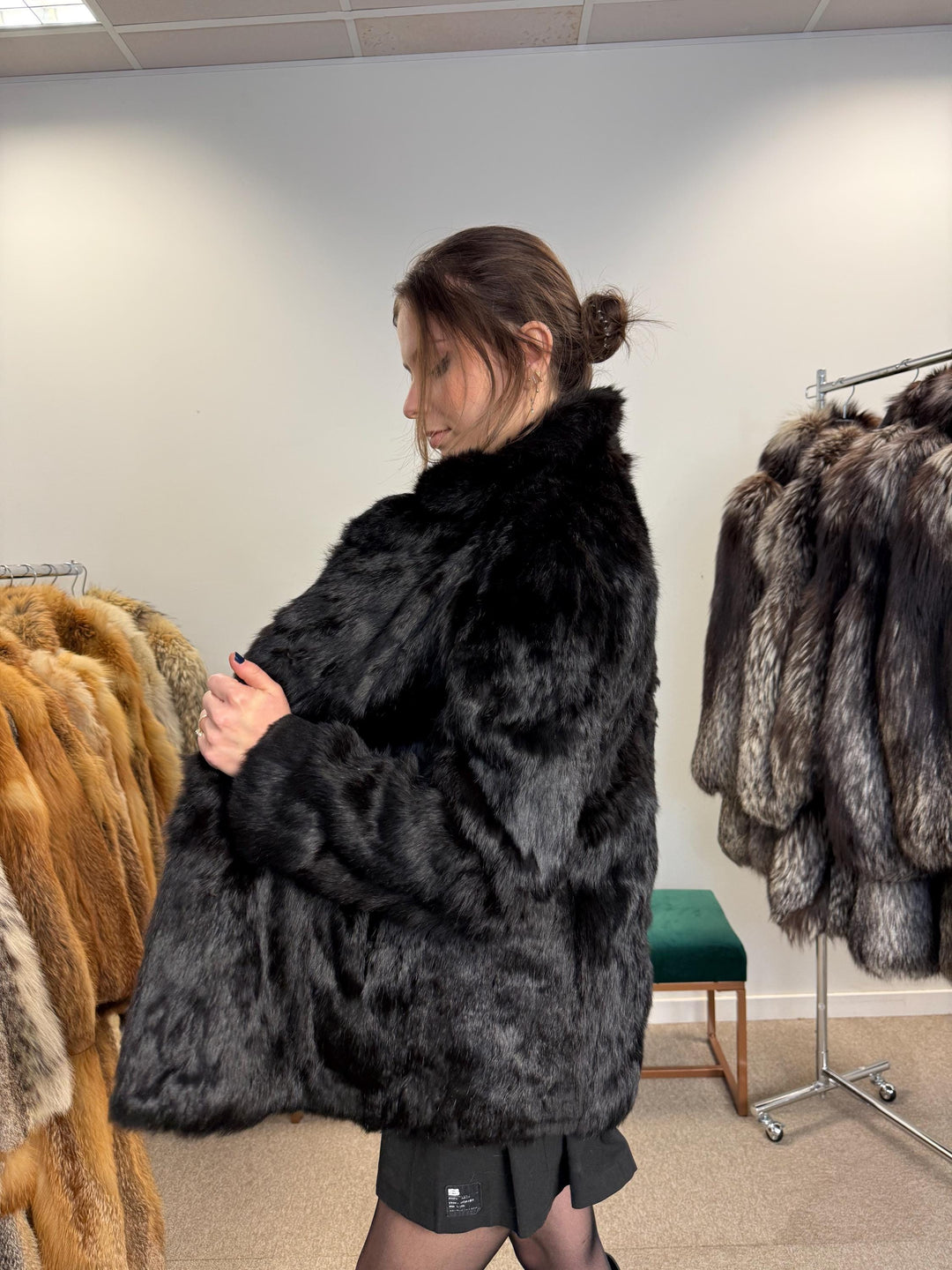 Brown Rabbit Fur Coat, Small Size, Rabbit Fur Coat, Vintage Fur Coat, Real Fur Coat, Real Rabbit Fur, Women's Fur Coat, Thick Fur Coat, Fur