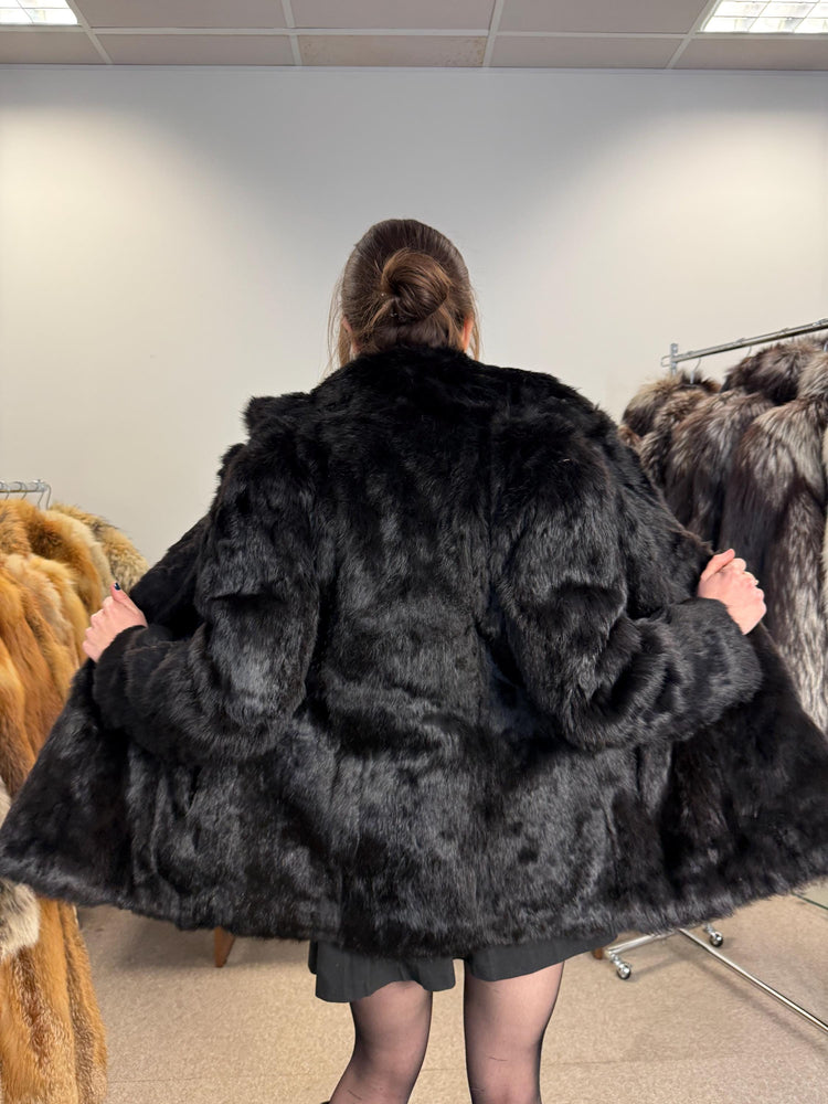 Brown Rabbit Fur Coat, Small Size, Rabbit Fur Coat, Vintage Fur Coat, Real Fur Coat, Real Rabbit Fur, Women's Fur Coat, Thick Fur Coat, Fur