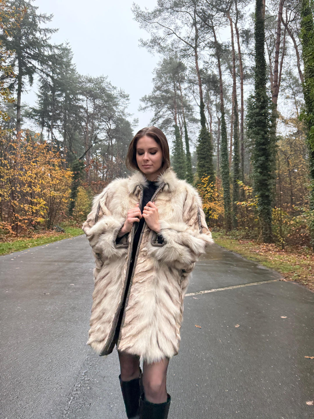 Cross Mink Fur Coat, XL Size, Mink Fur Coat, White Mink Coat, Women's Fur Coat, Vintage Fur Coat, Real Fur Coat, Cross Mink, White Mink Fur