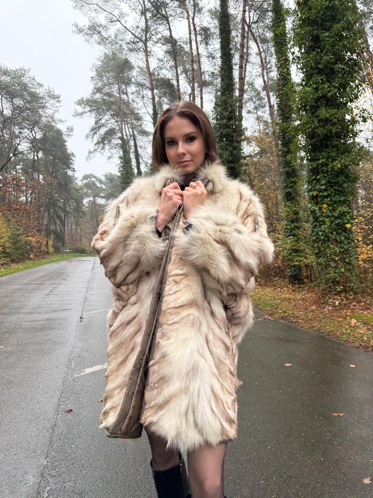 Cross Mink Fur Coat, XL Size, Mink Fur Coat, White Mink Coat, Women's Fur Coat, Vintage Fur Coat, Real Fur Coat, Cross Mink, White Mink Fur