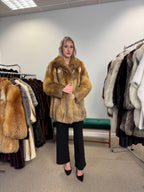Women's Red Fox fur coat, size XL