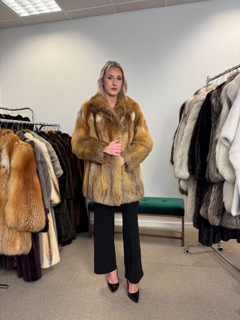 Women's Red Fox fur coat, size XL