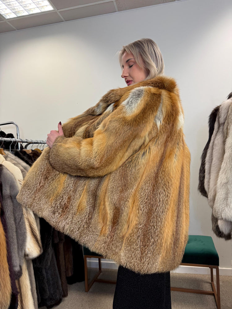 Red Fox Fur Coat, XL Size, Fur Coat, Fluffy Fox Coat, Red Fox, Real Fur, Vintage Fur Coat, Fur Coats Women, Real Fox Coat, Fox Fur Real