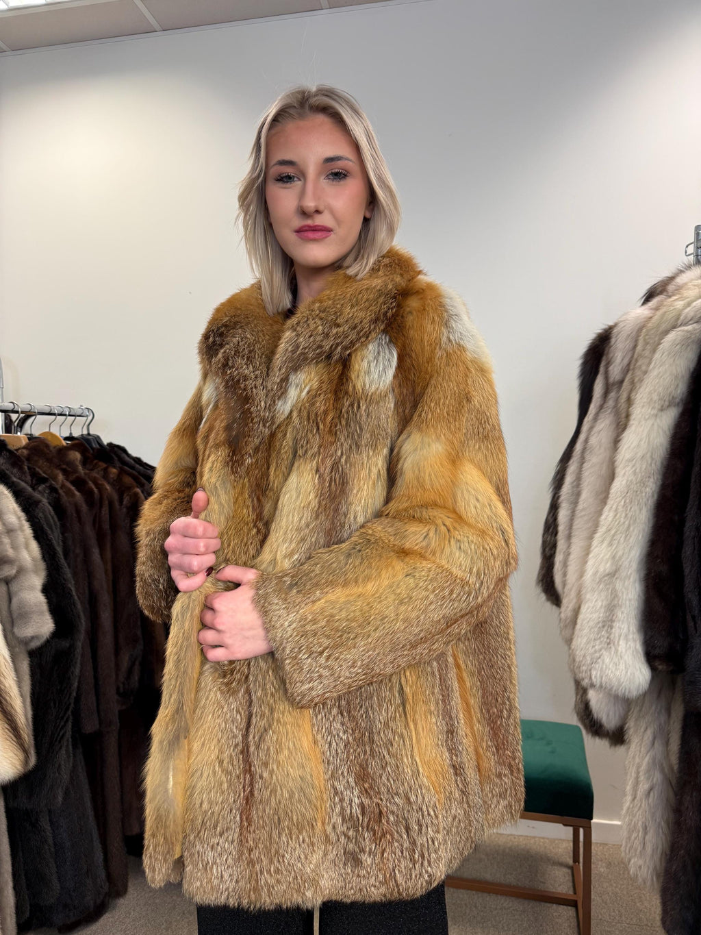 Red Fox Fur Coat, XL Size, Fur Coat, Fluffy Fox Coat, Red Fox, Real Fur, Vintage Fur Coat, Fur Coats Women, Real Fox Coat, Fox Fur Real