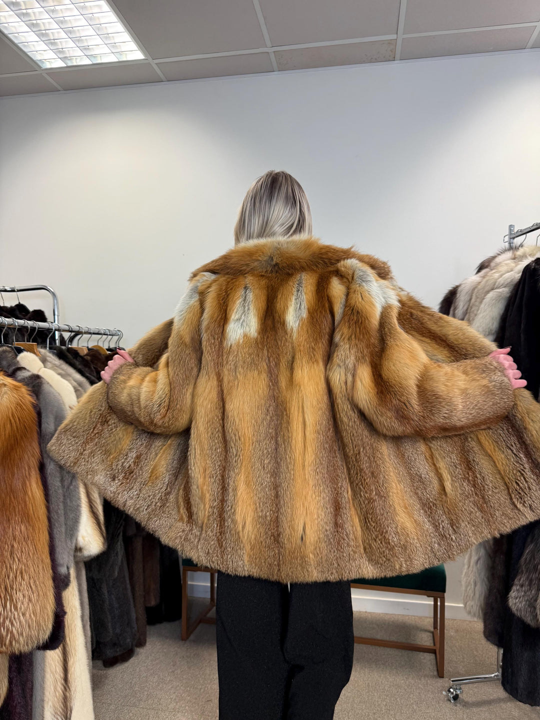 Red Fox Fur Coat, XL Size, Fur Coat, Fluffy Fox Coat, Red Fox, Real Fur, Vintage Fur Coat, Fur Coats Women, Real Fox Coat, Fox Fur Real