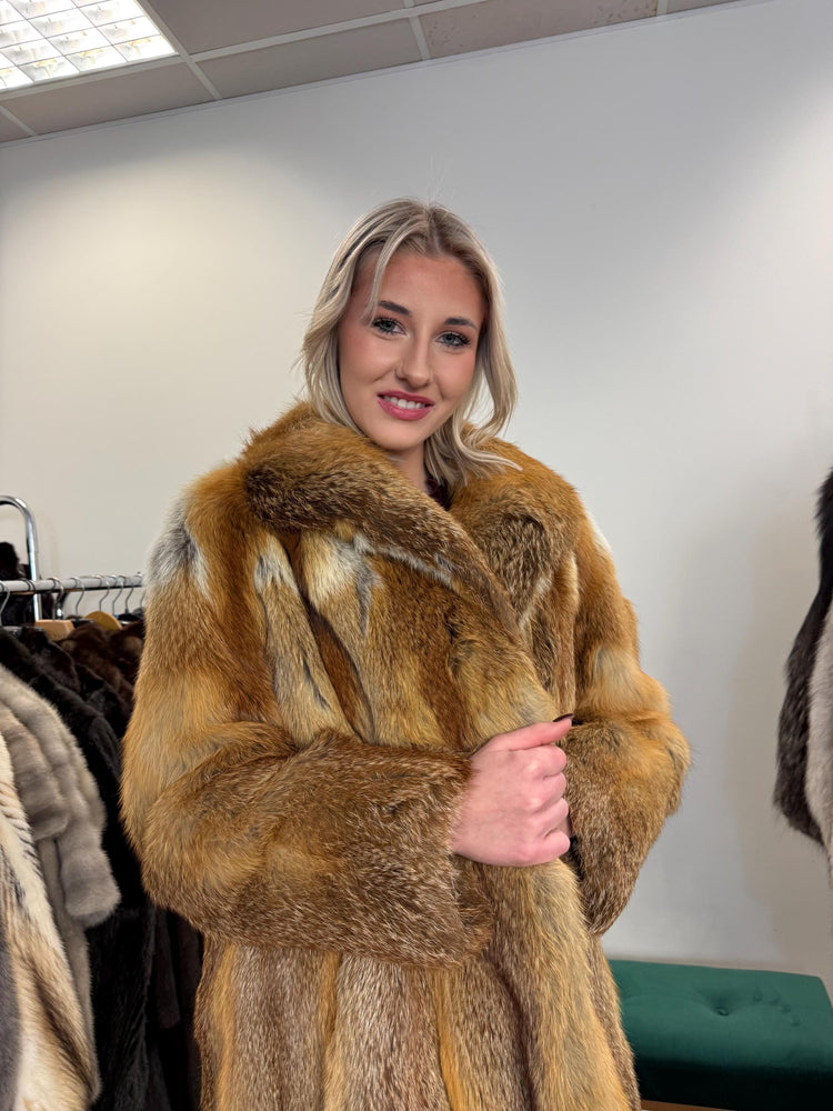 Red Fox Fur Coat, XL Size, Fur Coat, Fluffy Fox Coat, Red Fox, Real Fur, Vintage Fur Coat, Fur Coats Women, Real Fox Coat, Fox Fur Real