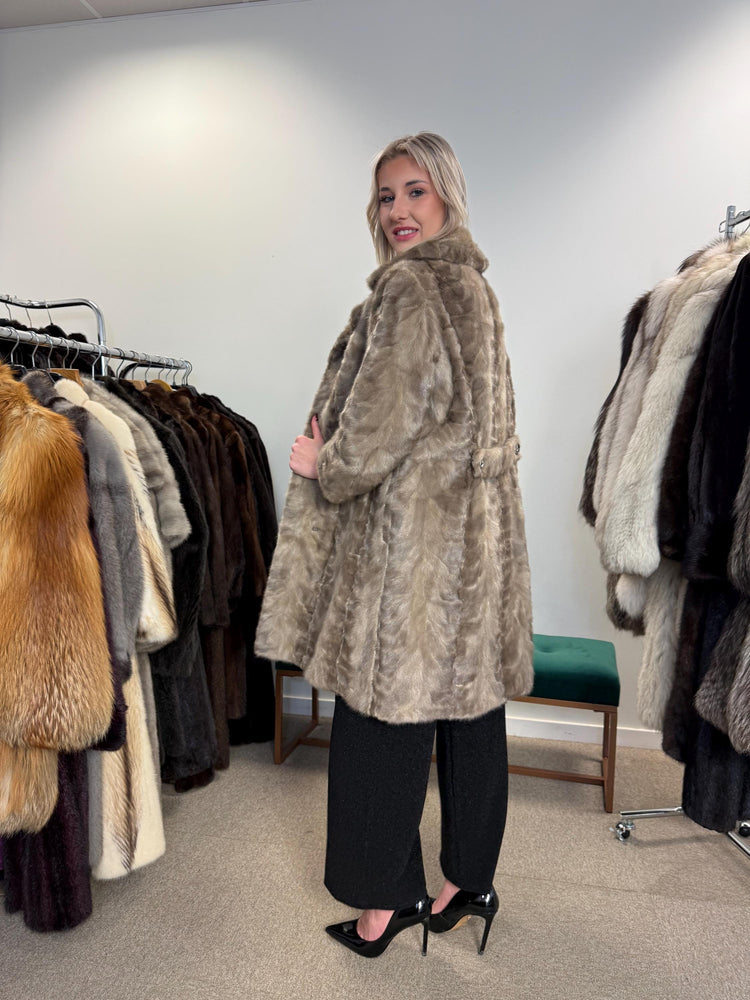 Grey Mink Fur Coat, Medium Size, Vintage Fur Coat, Thick Mink Coat, Grey Mink Coat, Women's Fur Coat, Mink Fur, Real Fur Coat, Mink Coat