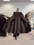 Swakara Astrakhan Fur Coat, XXL Size, Real Fur Coat, Astrakhan Fur Coat, Long Fur Coat, Vintage Fur Coat, Thick Fur Coat, Brown Fur Coat
