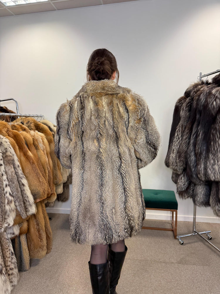 Large Coyote Coat, Fur Coat, Women's Fur Coat, Real Fur Coat, Real Coyote Fur Coat, Coyote Coat Women, Vintage Fur Coat, Coyote Fur Coat