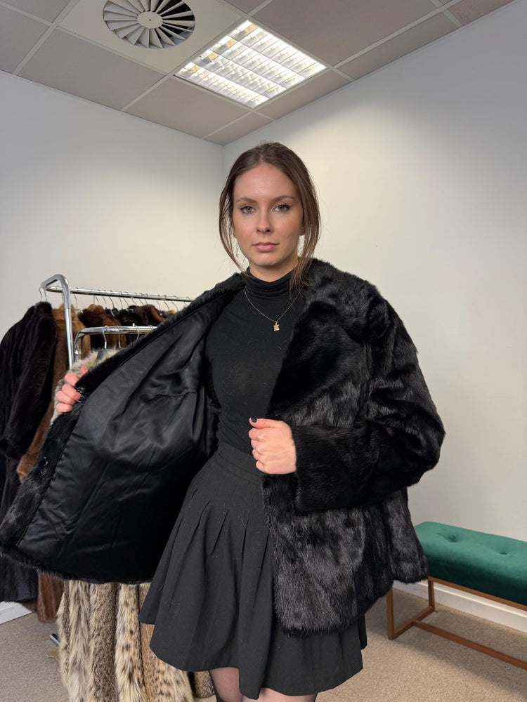 Black Mink Fur Jacket, XXL Size, Mink Coat, Real Fur Coat, Womens Fur Coat, Mink Coat, Fur Coats, Mink Fur Coat, Black Mink, Black Mink Coat