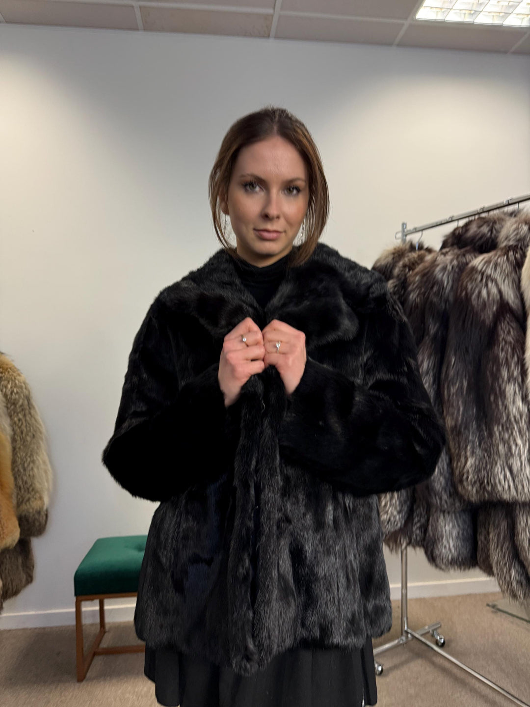 Black Mink Fur Jacket, XXL Size, Mink Coat, Real Fur Coat, Womens Fur Coat, Mink Coat, Fur Coats, Mink Fur Coat, Black Mink, Black Mink Coat
