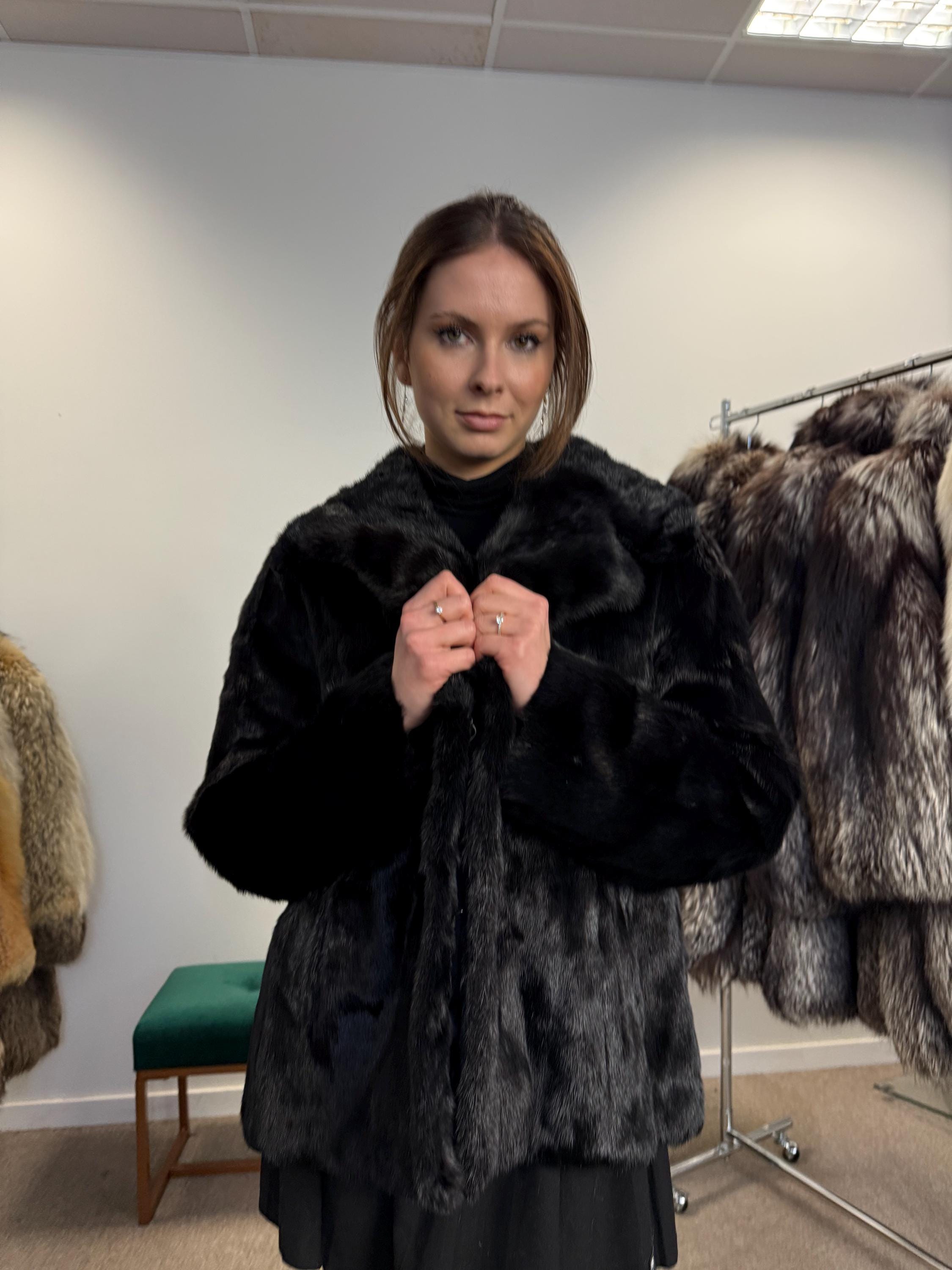 Black Mink Fur Jacket, XXL Size, Mink Coat, Real Fur Coat, Womens Fur Coat, Mink Coat, Fur Coats, Mink Fur Coat, Black Mink, Black Mink Coat