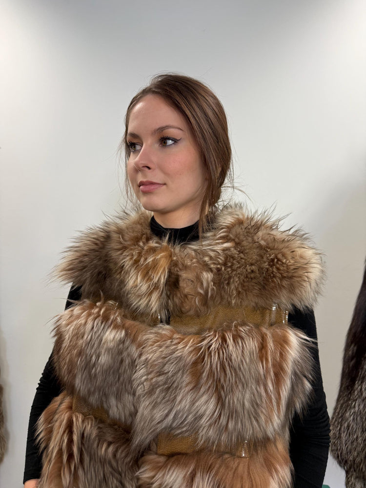 Lamb Fur Vest, Medium Size, Lamb Vest Women, Soft Fur Vest, Brown Lamb Fur, Vintage Fur Vest, New Condition Fur Vest, Real Lamb Fur Vest