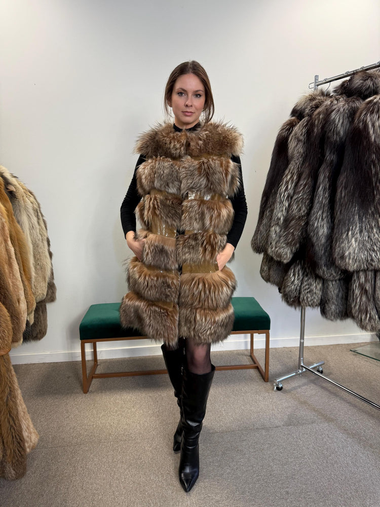 Lamb Fur Vest, Medium Size, Lamb Vest Women, Soft Fur Vest, Brown Lamb Fur, Vintage Fur Vest, New Condition Fur Vest, Real Lamb Fur Vest