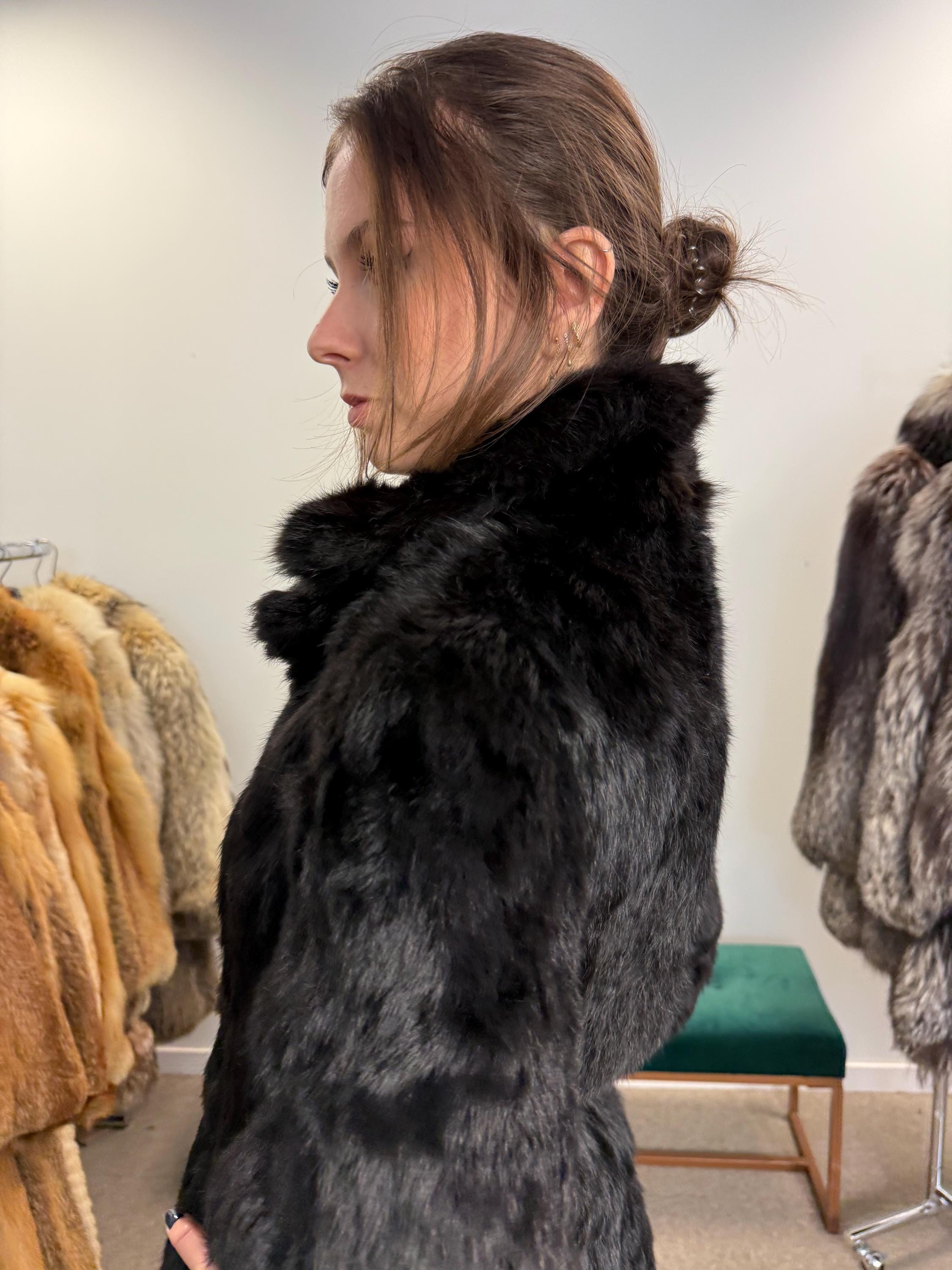 Brown Rabbit Fur Coat, Small Size, Rabbit Fur Coat, Vintage Fur Coat, Real Fur Coat, Real Rabbit Fur, Women's Fur Coat, Thick Fur Coat, Fur
