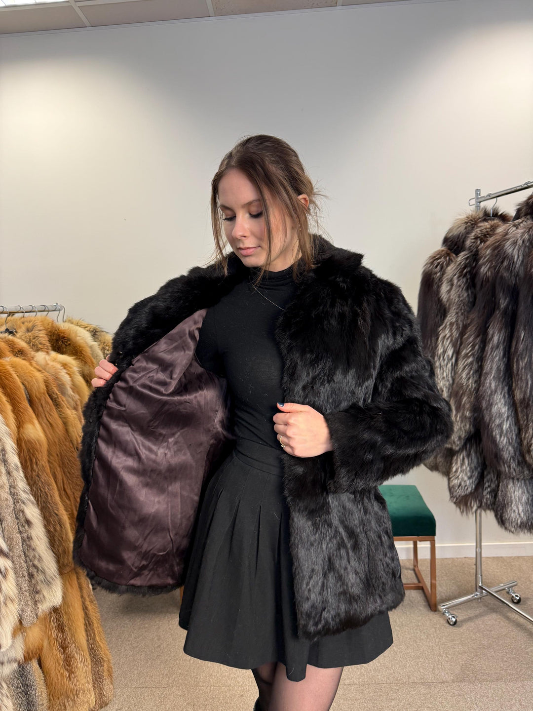 Brown Rabbit Fur Coat, Small Size, Rabbit Fur Coat, Vintage Fur Coat, Real Fur Coat, Real Rabbit Fur, Women's Fur Coat, Thick Fur Coat, Fur