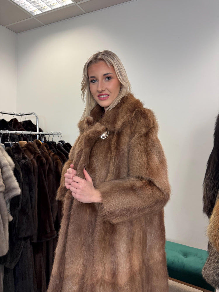 Light Brown Beaver Fur Coat, M/L Size, Beaver Coat, Real Fur, Women's Fur Coat, Vintage Fur Coat, Brown Fur Coat, Fur Coat Women, Large Coat
