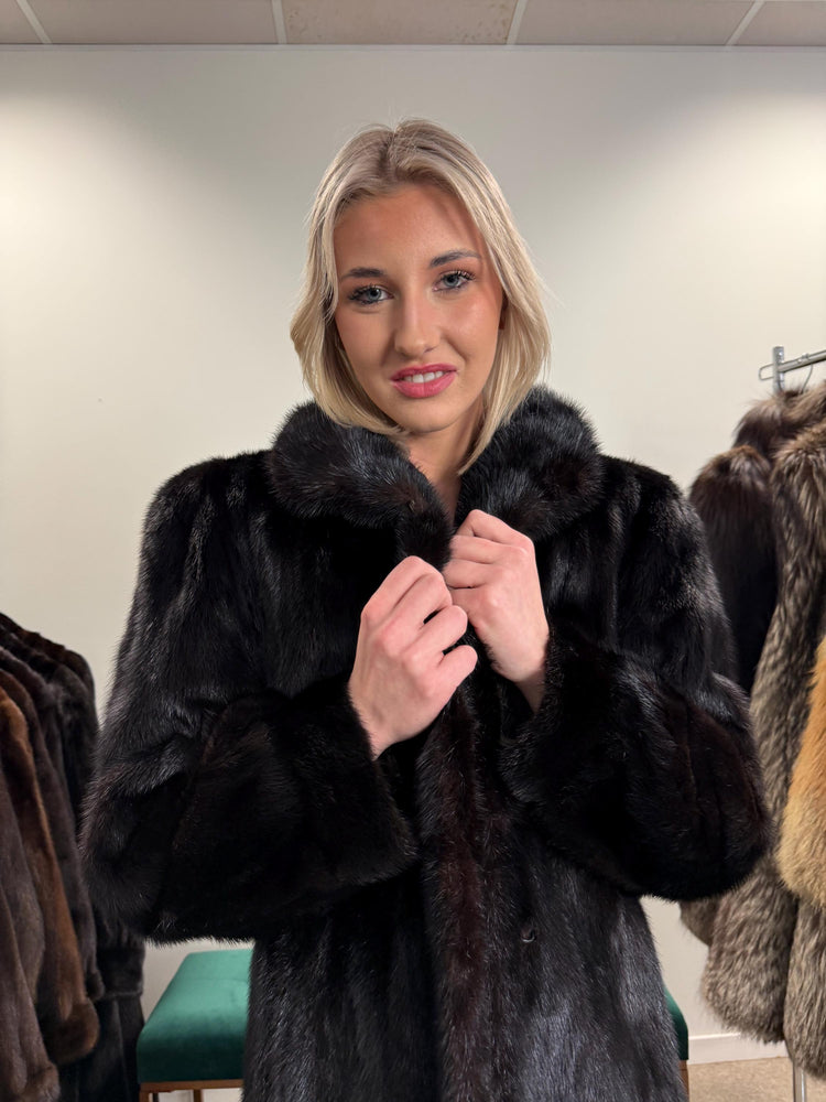 Dark Brown Mink Coat, M/L Size, Mink Coat, Real Fur Coat, Fur Coats, Mink Fur Coat, Brown Mink, Fur Coat, Fur Coat Mink, Saga Fur Mink Coat