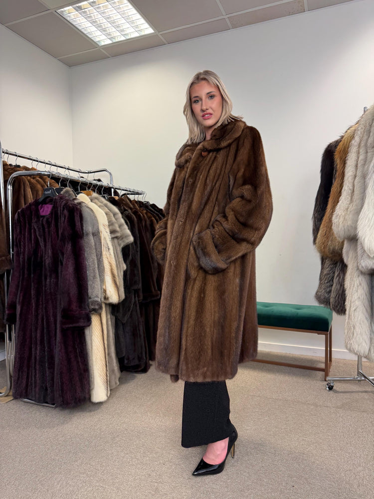 Soft Brown Mink Fur Coat, 3XL Size, Demi-Buff Fur Coat, Women's Fur Coat, Vintage Fur Coat, Real Fur Coat, Real Mink Coat, Mink Coat Brown
