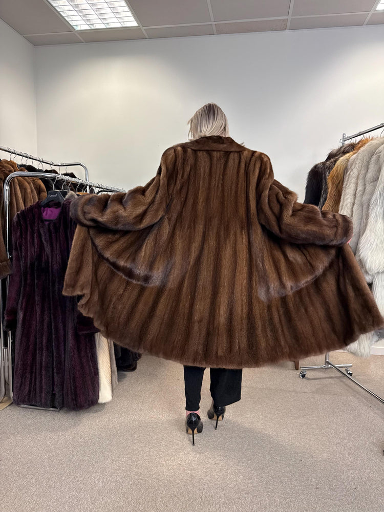 Soft Brown Mink Fur Coat, 3XL Size, Demi-Buff Fur Coat, Women's Fur Coat, Vintage Fur Coat, Real Fur Coat, Real Mink Coat, Mink Coat Brown