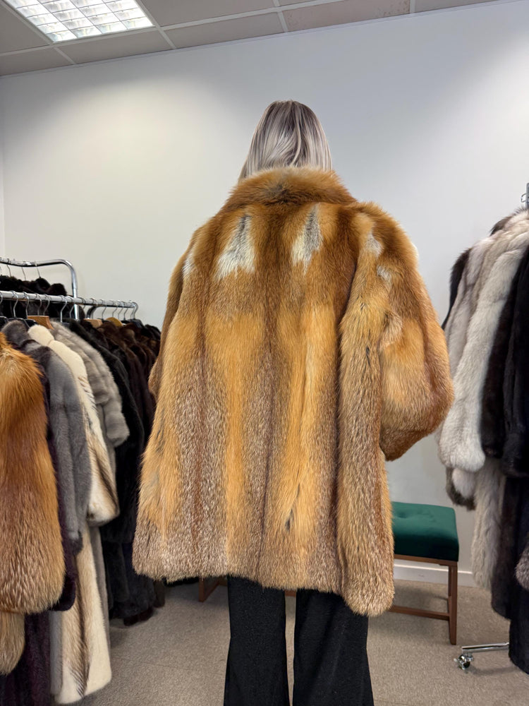 Red Fox Fur Coat, XL Size, Fur Coat, Fluffy Fox Coat, Red Fox, Real Fur, Vintage Fur Coat, Fur Coats Women, Real Fox Coat, Fox Fur Real