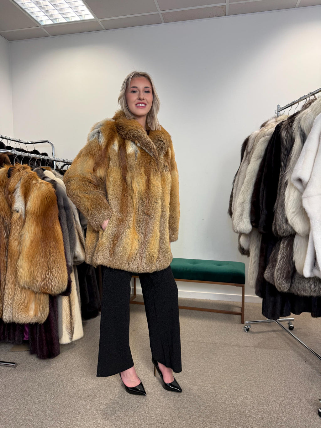 Red Fox Fur Coat, Size XL | VFM – Vintage Fur Mania