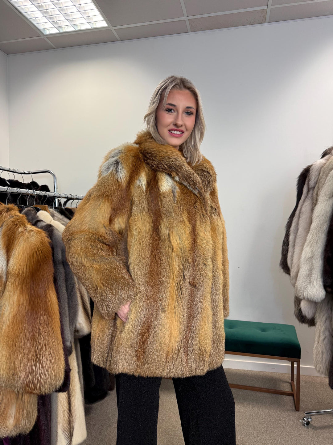 Red Fox Fur Coat, XL Size, Fur Coat, Fluffy Fox Coat, Red Fox, Real Fur, Vintage Fur Coat, Fur Coats Women, Real Fox Coat, Fox Fur Real