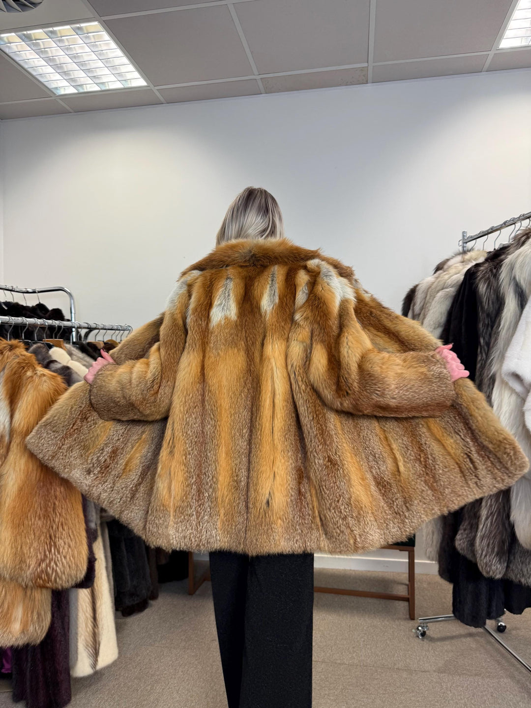 Red Fox Fur Coat, XL Size, Fur Coat, Fluffy Fox Coat, Red Fox, Real Fur, Vintage Fur Coat, Fur Coats Women, Real Fox Coat, Fox Fur Real