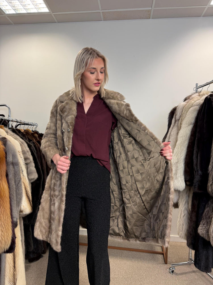 Grey Mink Fur Coat, Medium Size, Vintage Fur Coat, Thick Mink Coat, Grey Mink Coat, Women's Fur Coat, Mink Fur, Real Fur Coat, Mink Coat