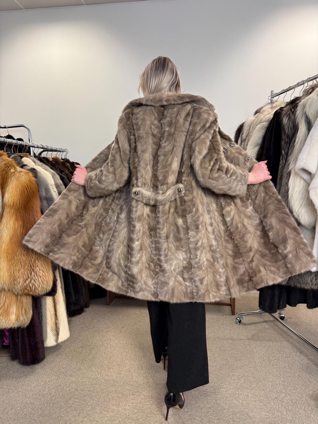 Grey Mink Fur Coat, Medium Size, Vintage Fur Coat, Thick Mink Coat, Grey Mink Coat, Women's Fur Coat, Mink Fur, Real Fur Coat, Mink Coat