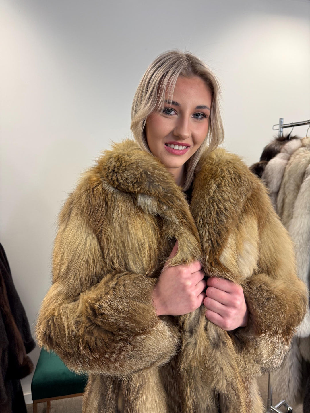 Outlet Red Fox Fur Coat, Medium Size, Vintage Fur Coat, Fur Coats Women, Real Fox Coat, Fox Fur Jacket, Fur, Fox Coat, Red Fox, Real Fur