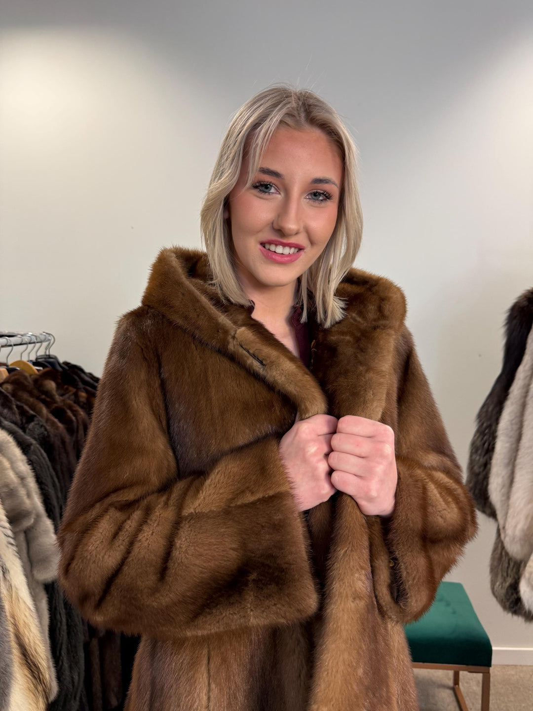 New Mink Fur Coat, XL Size, Mink Fur Coat, Real Fur Coat, Mink Coat Women, Luxury Mink Coat, Brown Mink Fur, Vintage Fur Coat, Soft Fur Coat