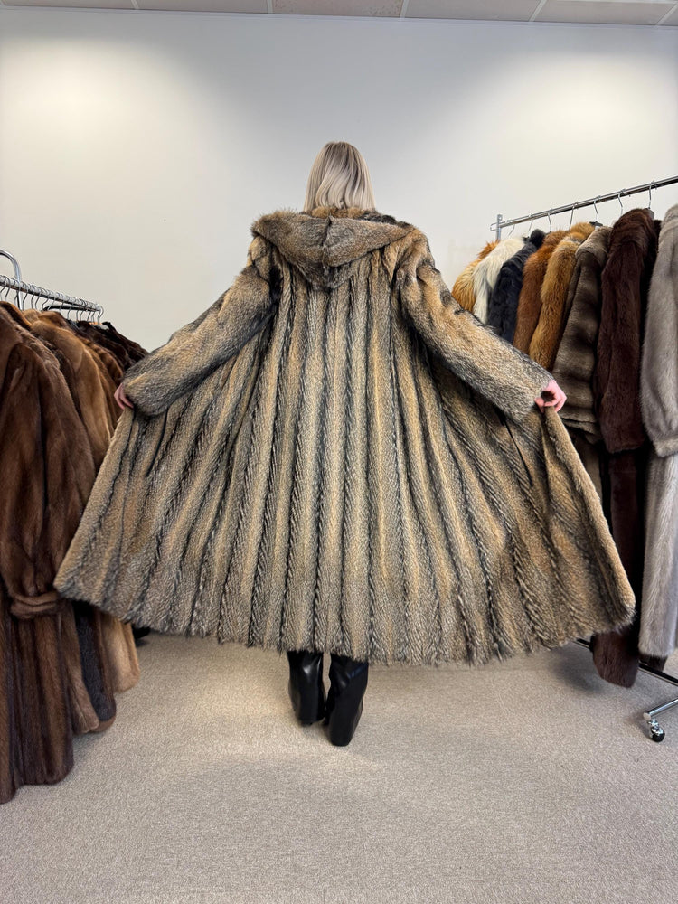 Coyote Fur Coat, Small Size, Women's Fur Coat, Real Coyote Fur Coat, Coyote Coat Women, Vintage Fur Coat, Long Coyote Coat, Real Fur Coat