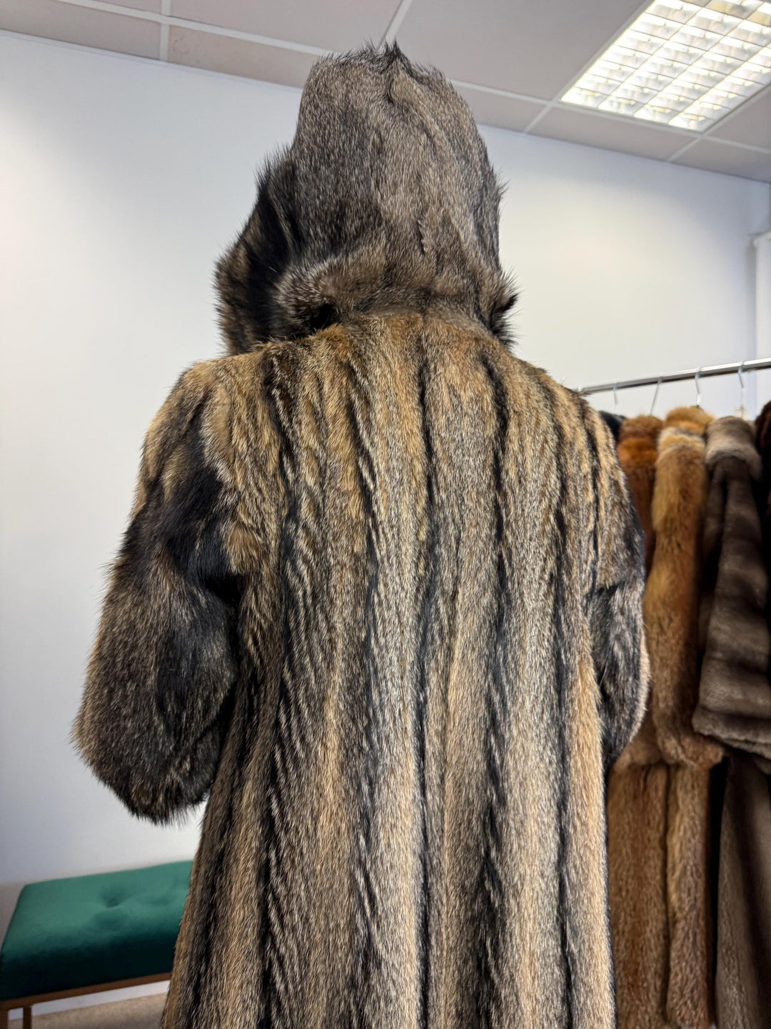 Coyote Fur Coat, Small Size, Women's Fur Coat, Real Coyote Fur Coat, Coyote Coat Women, Vintage Fur Coat, Long Coyote Coat, Real Fur Coat