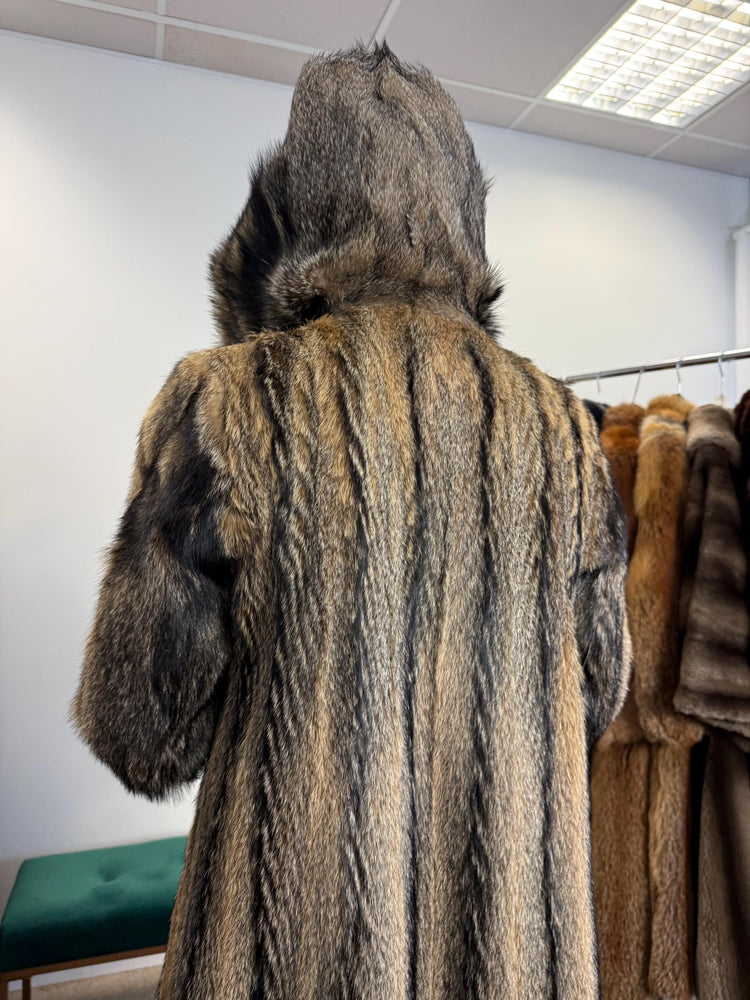Coyote Fur Coat, Small Size, Women's Fur Coat, Real Coyote Fur Coat, Coyote Coat Women, Vintage Fur Coat, Long Coyote Coat, Real Fur Coat