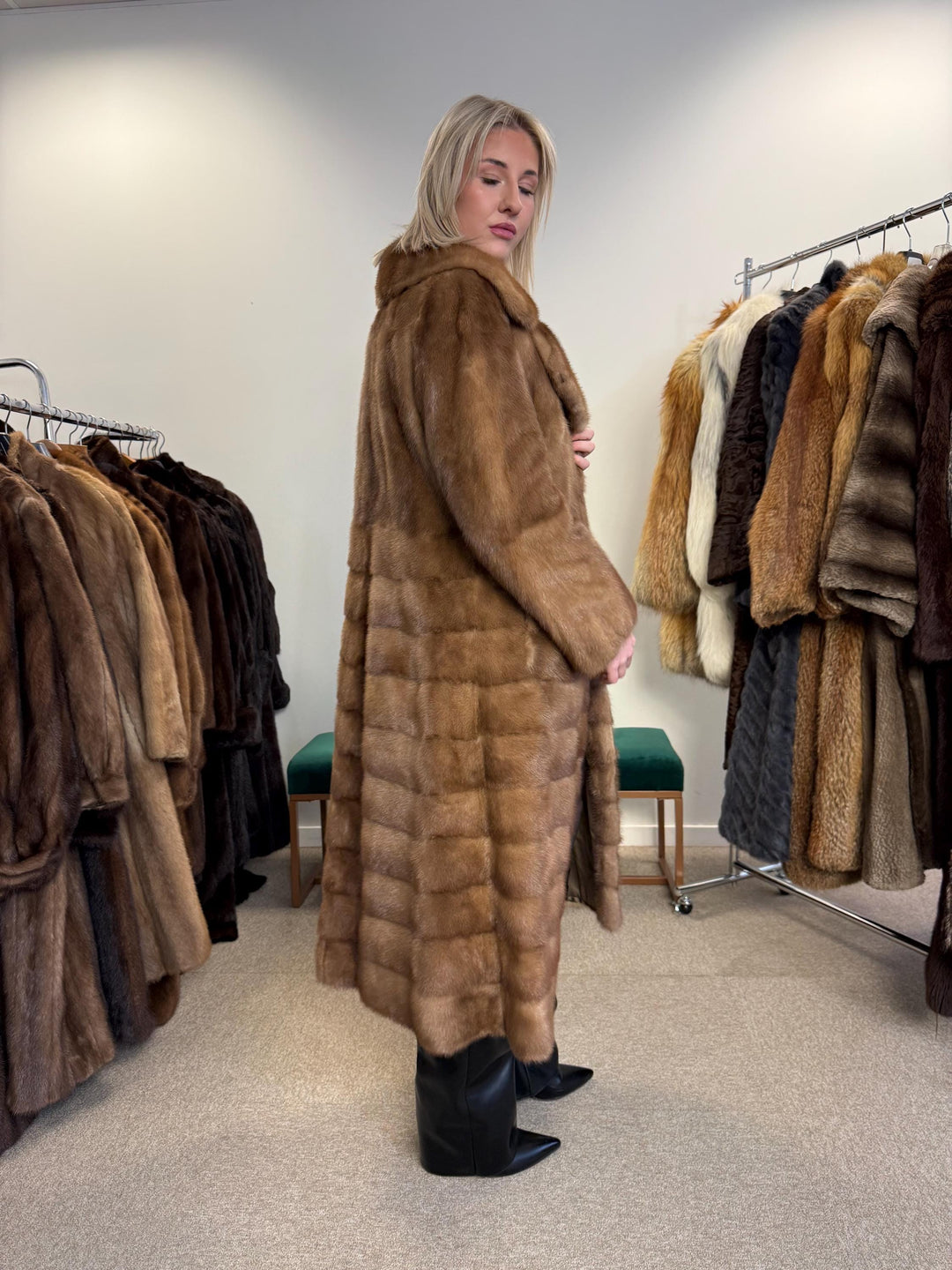 Soft Pastel Mink Coat, Medium Size, Mink Fur, Real Fur Coat, Long Coat, Vintage Fur Coat, Soft Mink Coat, Pastel Mink Coat, Women's Fur Coat