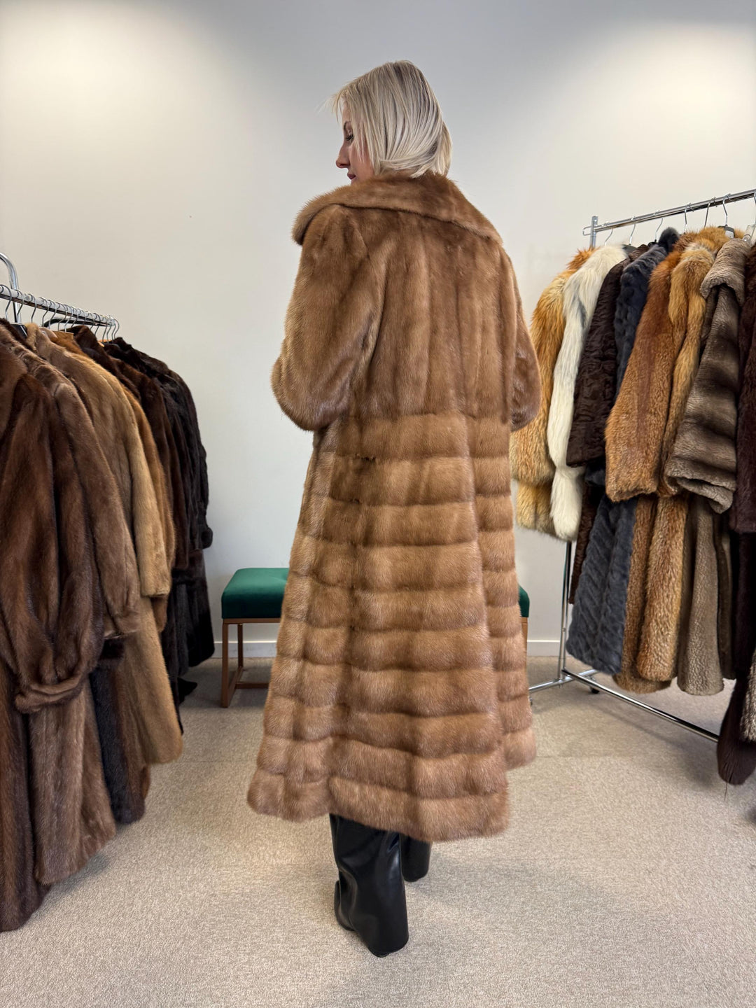 Soft Pastel Mink Coat, Medium Size, Mink Fur, Real Fur Coat, Long Coat, Vintage Fur Coat, Soft Mink Coat, Pastel Mink Coat, Women's Fur Coat