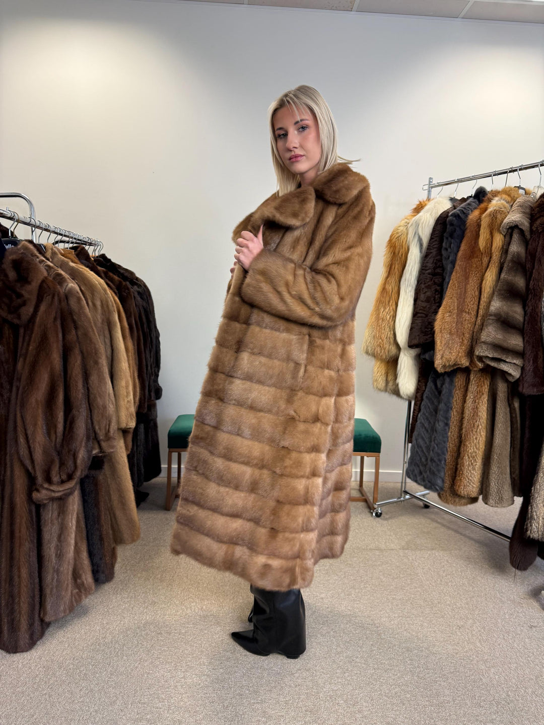 Soft Pastel Mink Coat, Medium Size, Mink Fur, Real Fur Coat, Long Coat, Vintage Fur Coat, Soft Mink Coat, Pastel Mink Coat, Women's Fur Coat