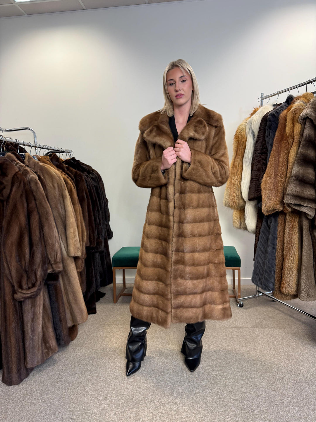 Soft Pastel Mink Coat, Medium Size, Mink Fur, Real Fur Coat, Long Coat, Vintage Fur Coat, Soft Mink Coat, Pastel Mink Coat, Women's Fur Coat