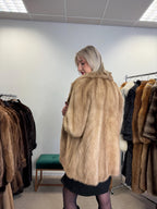 White Mink Fur Jacket, M/L Size, Women's Fur Coat, Vintage Fur Coat, Real Fur Jacket, Mink Jacket, Cream Mink Fur, Mink Fur Coat, White Mink