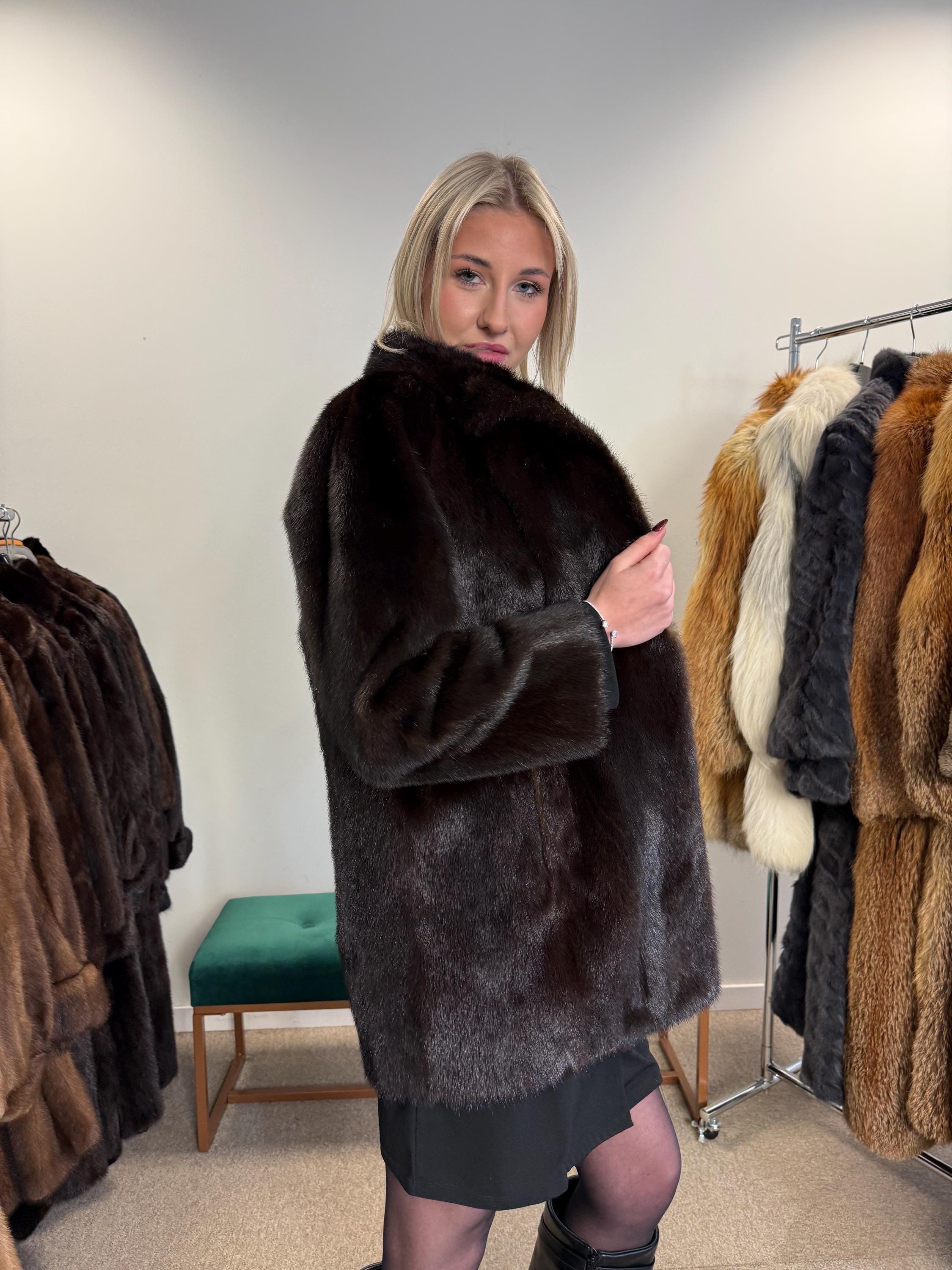 SAGA Mink Fur Jacket, Medium Size, Mink Coat, Real Fur Jacket, Fur Coats, Mink Fur, Brown Mink, Fur, Fur Jacket Mink, Brown Fur Coat