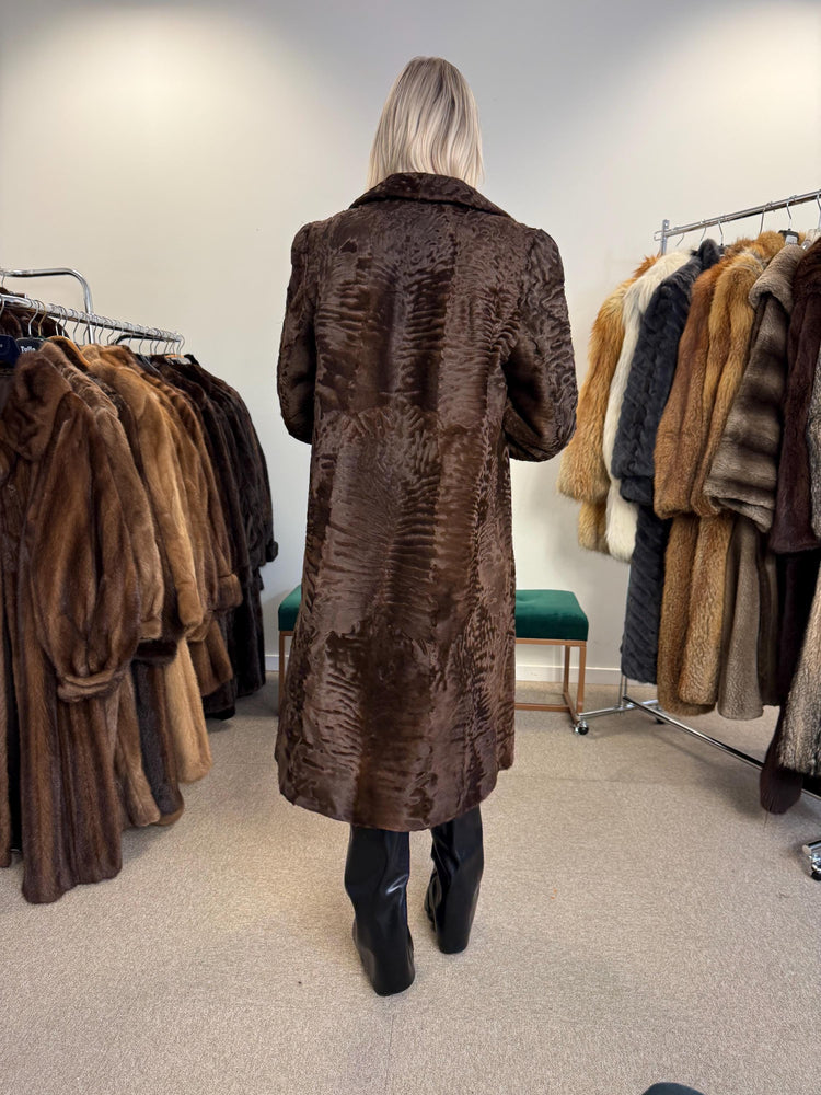 Brown Astrakhan Fur Coat, Medium Size, Swakara Astrakhan Coat, Vintage Fur Coat, Women's Fur Coat, Real Fur Coat, Fur Coat, Astrakhan Coat
