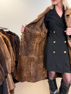 Green Astrakhan Leather Coat, S Size, Double Sided Coat, Vintage Fur Coat, Real Fur Coat, Fur Leather Coat, Womens Fur Coat, Astrakhan Fur