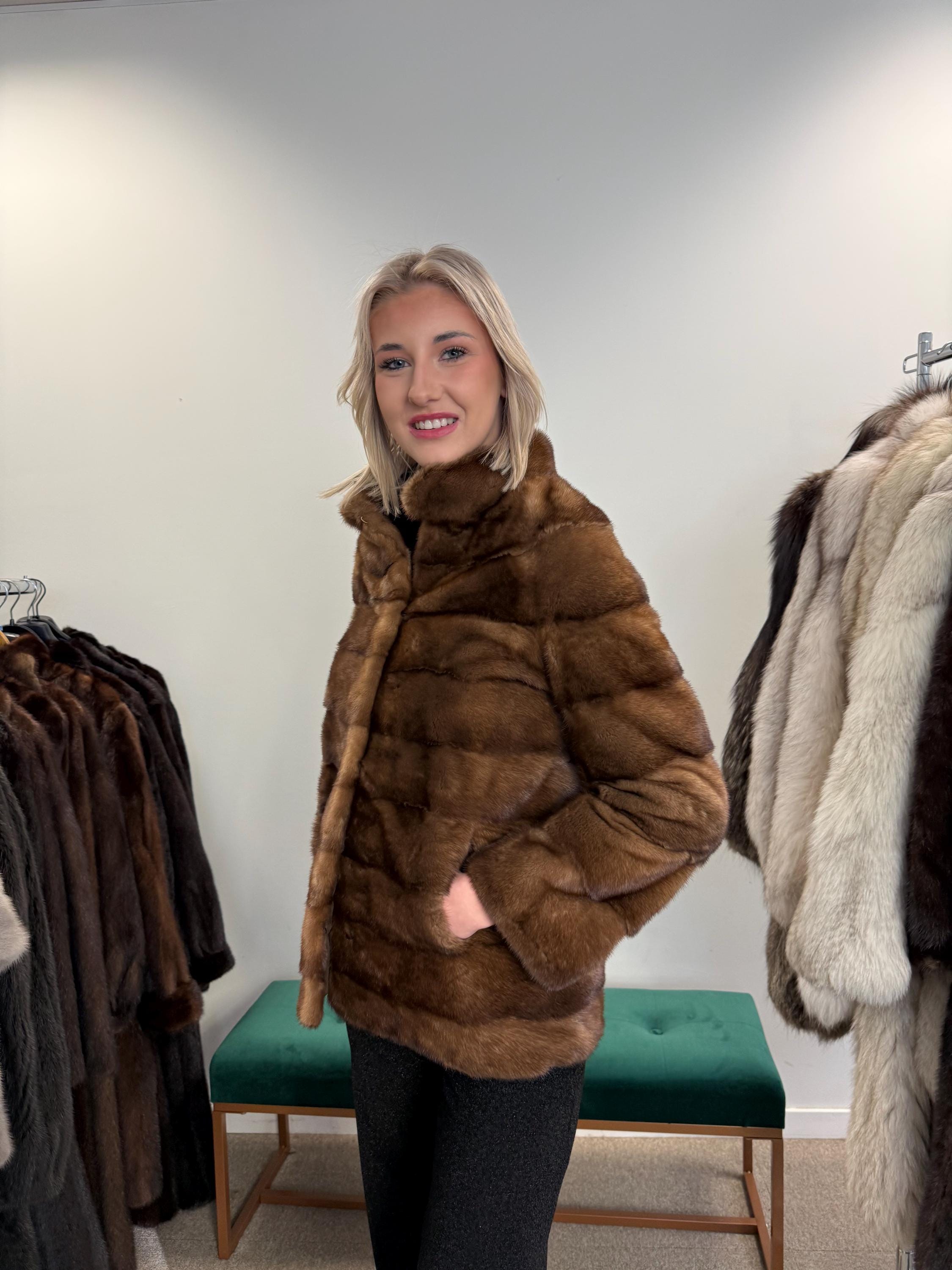 New Pastel Mink Jacket, XS/S Size, Real Mink Fur Coat, Vintage Fur Coat, Mink Fur Jacket, Pastel Mink, Women's Fur Jacket, Mink Coat Fur