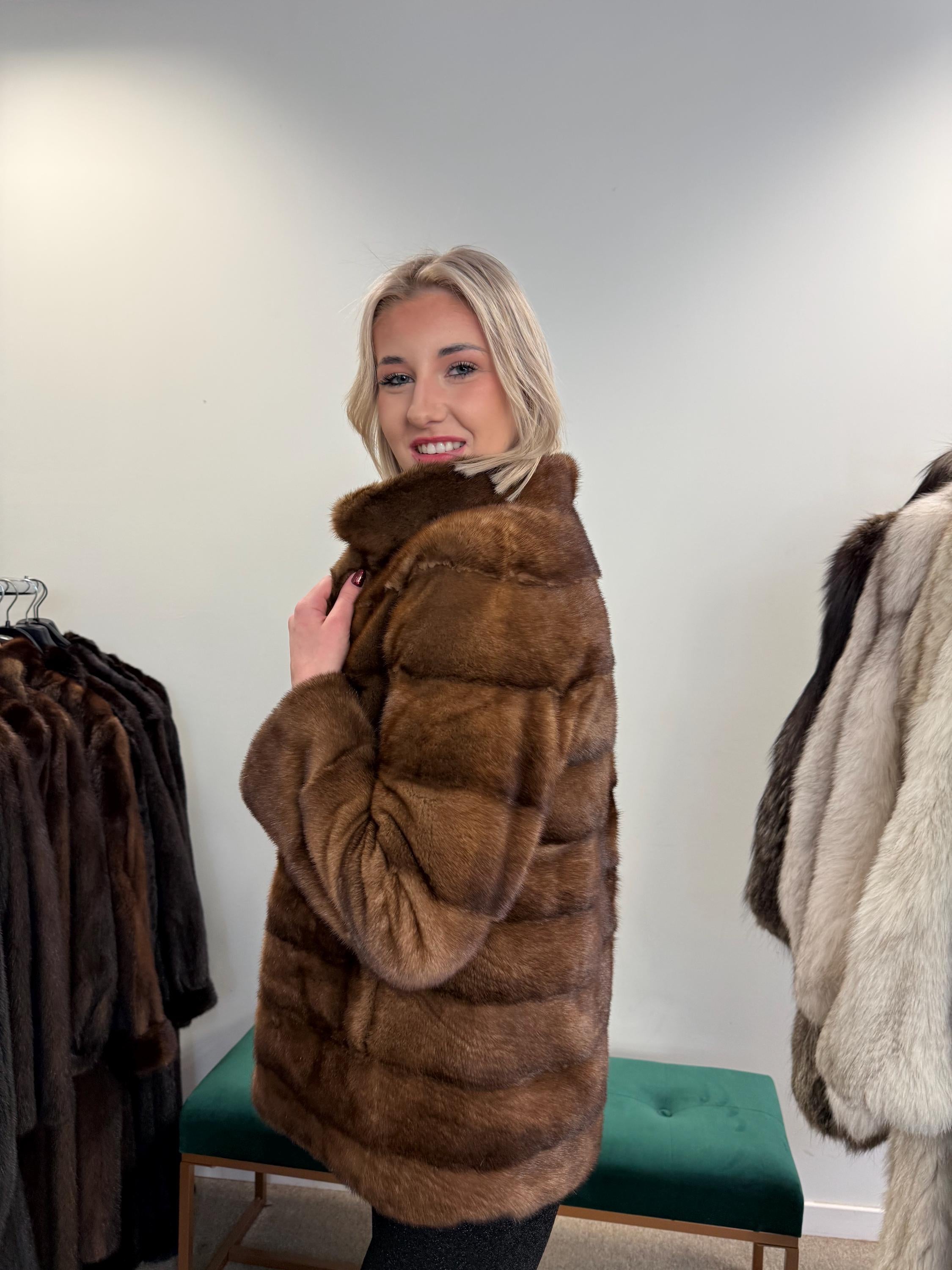New Pastel Mink Jacket, XS/S Size, Real Mink Fur Coat, Vintage Fur Coat, Mink Fur Jacket, Pastel Mink, Women's Fur Jacket, Mink Coat Fur