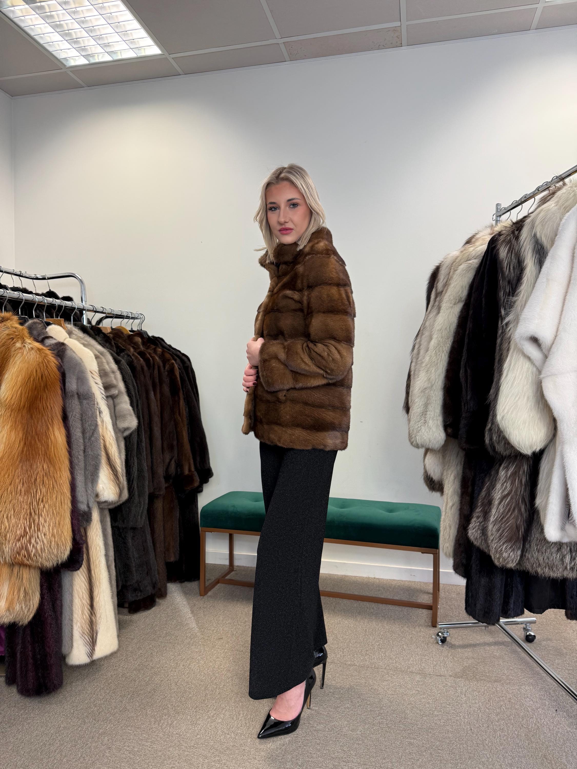 New Pastel Mink Jacket, XS/S Size, Real Mink Fur Coat – Vintage