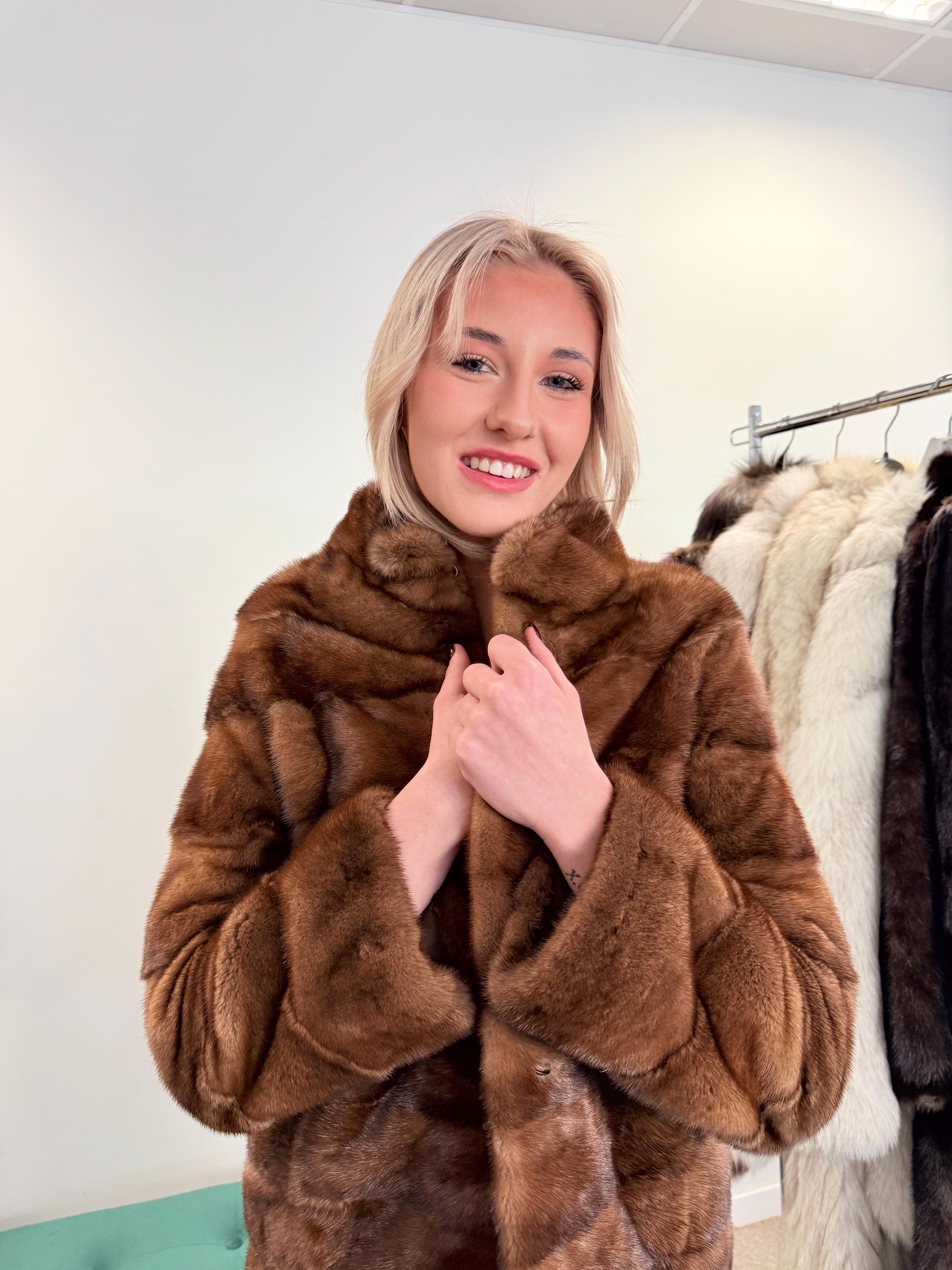 New Pastel Mink Jacket, XS/S Size, Real Mink Fur Coat, Vintage Fur Coat, Mink Fur Jacket, Pastel Mink, Women's Fur Jacket, Mink Coat Fur
