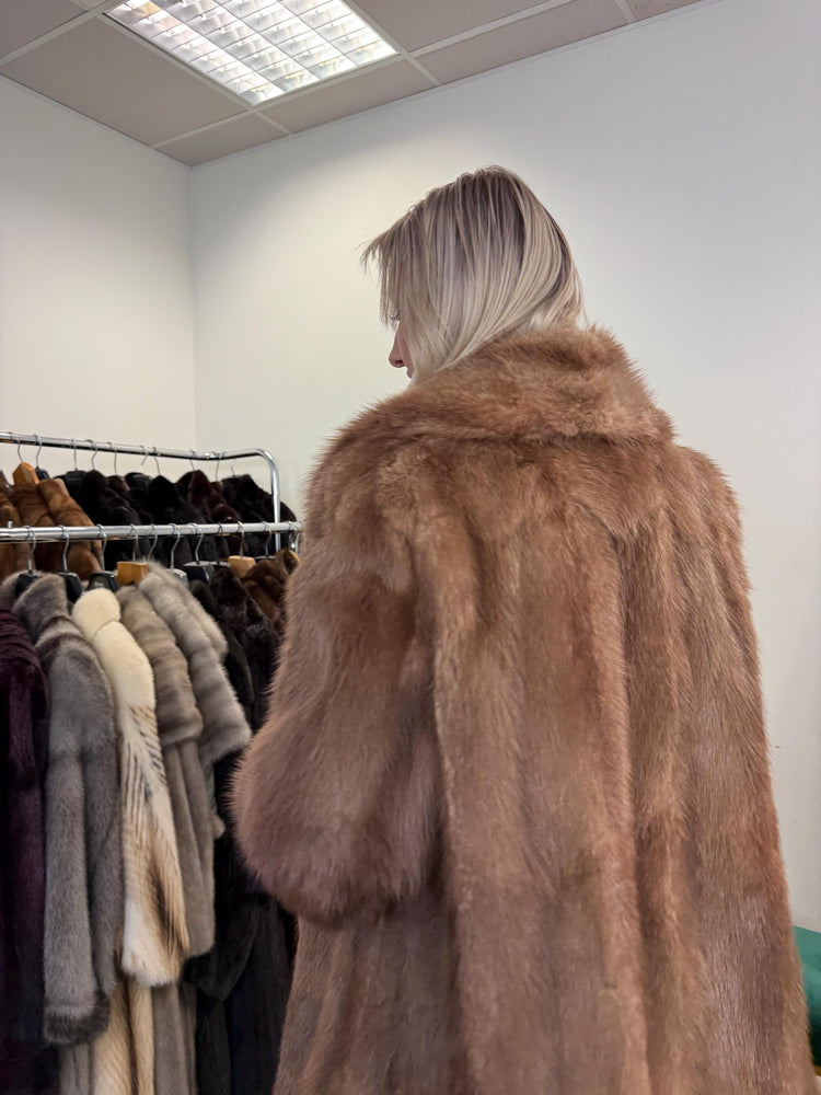 Light Brown Beaver Fur Coat, M/L Size, Beaver Coat, Real Fur, Women's Fur Coat, Vintage Fur Coat, Brown Fur Coat, Fur Coat Women, Large Coat