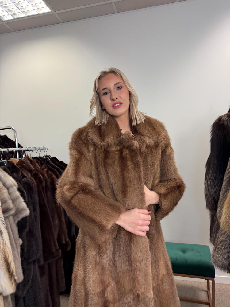 Light Brown Beaver Fur Coat, M/L Size, Beaver Coat, Real Fur, Women's Fur Coat, Vintage Fur Coat, Brown Fur Coat, Fur Coat Women, Large Coat