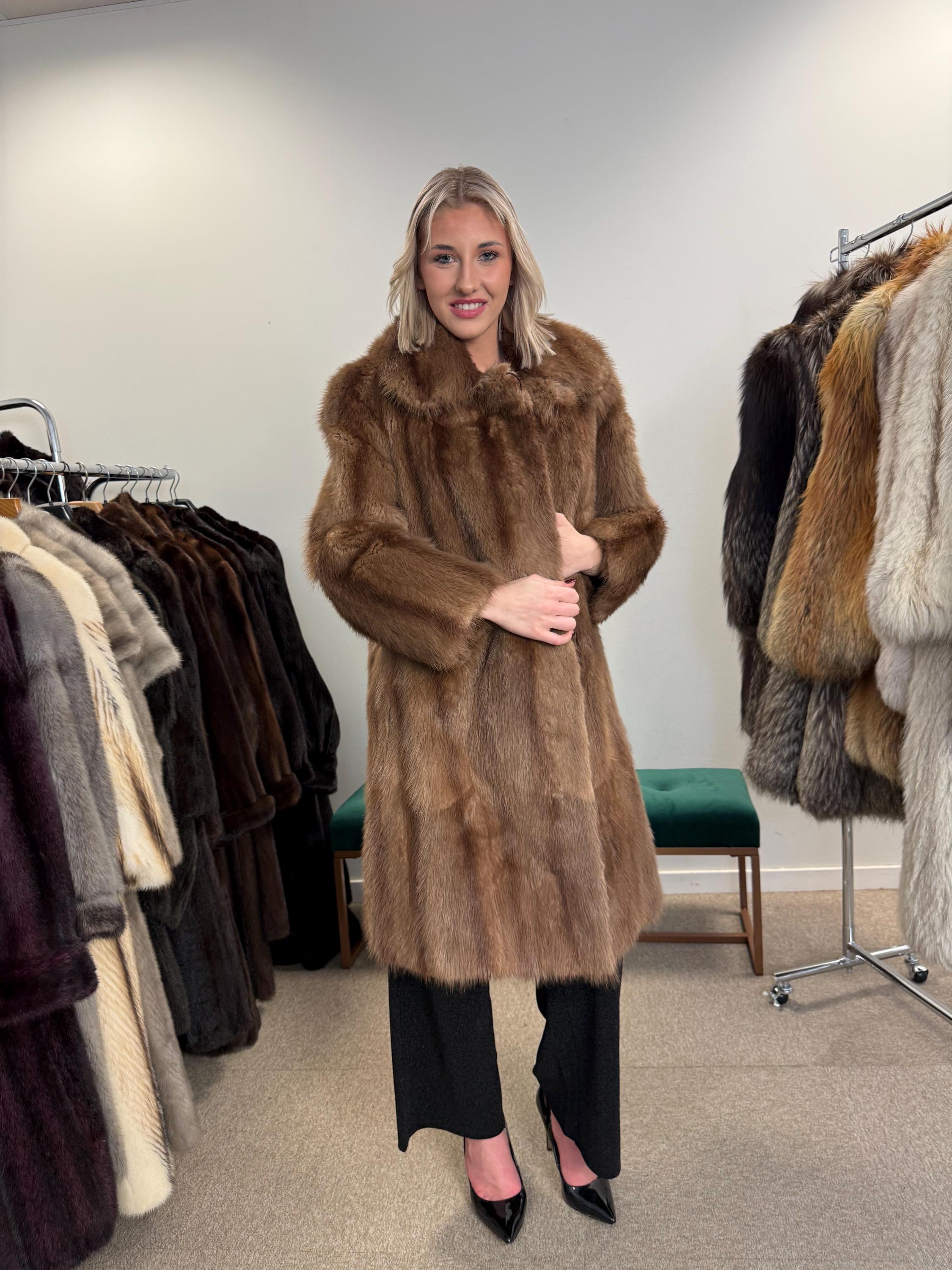 Light Brown Beaver Fur Coat, M/L Size, Beaver Coat, Real Fur, Women's Fur Coat, Vintage Fur Coat, Brown Fur Coat, Fur Coat Women, Large Coat